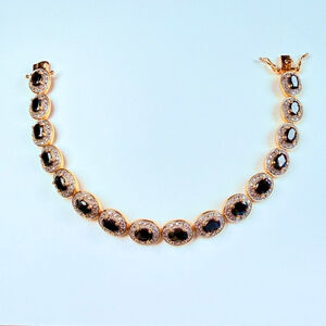 Ross Simons 9.6 CT Blue Sapphire & Diamond Sterling Silver 925 Tennis Bracelet